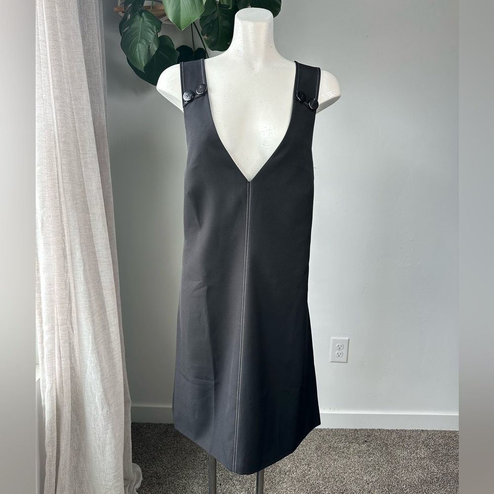 Misha Nonoo Black V-Neck Midi Dress Size XL